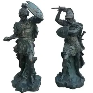 大型青铜罗马战士雕塑金属西方战士雕像工艺品