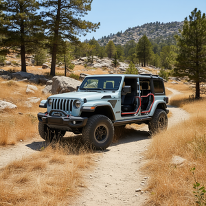 Juego de Espejos Retrovisores Laterales para Jeep Wrangler JL JLU Gladiator JT de 4 Puertas, Diseño Industrial de Acero Negro Resistente al Viento - Product Image 2