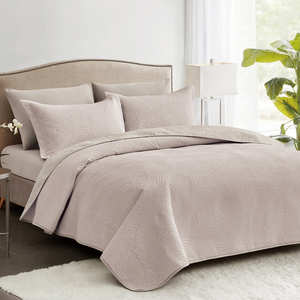 Couvre-lits de luxe de style américain, 100% polyester, 80 g/m², gaufrés soniquement, lavables, teints unis, pour la maison et l'hôtellerie - Product Image 1
