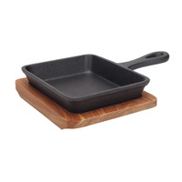 Wajan Besi Cor Mini Grosir, Wajan Besi Cor Pre-seasoned dengan Pegangan Tunggal, Loyang Kecil, Peralatan Masak Besi Cor dengan Logo Kustom OEM