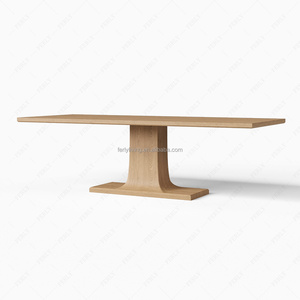 Ferly Scandinavian rắn gỗ ăn thiết lập với mềm-edged bàn và Linen ghế cho bữa ăn gia đình ấm cúng - Product Image 2