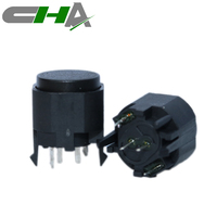 Interrupteur à bouton poussoir à deux étapes CHA C3002A-C2 noir, à 4 broches, à travers trou, avec borne