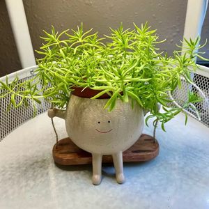 <span class=keywords><strong>Pot</strong></span> de fleurs suspendu en résine moderne avec visage souriant et trou de drainage pour balcon intérieur/extérieur et décoration de jardin domestique - Product Image 3