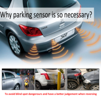 Sistema de advertencia de marcha atrás para coche, kit de Sensor de aparcamiento de respaldo automático, detección de punto cieg