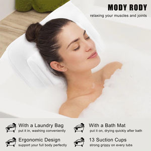 SUREWALHOME Oreiller <span class=keywords><strong>de</strong></span> <span class=keywords><strong>bain</strong></span> ergonomique <span class=keywords><strong>Matelas</strong></span> <span class=keywords><strong>de</strong></span> <span class=keywords><strong>bain</strong></span> complet Tapis <span class=keywords><strong>de</strong></span> baignoire avec oreiller Coussin <span class=keywords><strong>de</strong></span> baignoire avec ventouses antidérapantes - Product Image 2