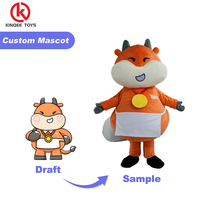 Costume de mascotte de vache personnalisé de dessin animé de festival, costume de dragon gonflable exquis pour la marche, pour la publicité