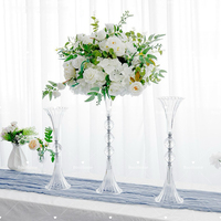 Nouveauté Décoration de mariage Support à fleurs en acrylique transparent en forme de trompette Centre de table Ornement Moderne Minimaliste BooHome