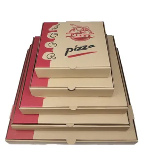 Cajas de pizza al contado de fábrica de producción, venta al por mayor, cajas de pizza de alta calidad de varios tamaños, se pueden personalizar, cartón de pizza