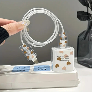 아이폰 20W 충전기 보호 케이스 미국 및 유럽 TPU 소프트 쉘 와이어 물기 장치 사용자 정의 페인트 패턴 재고