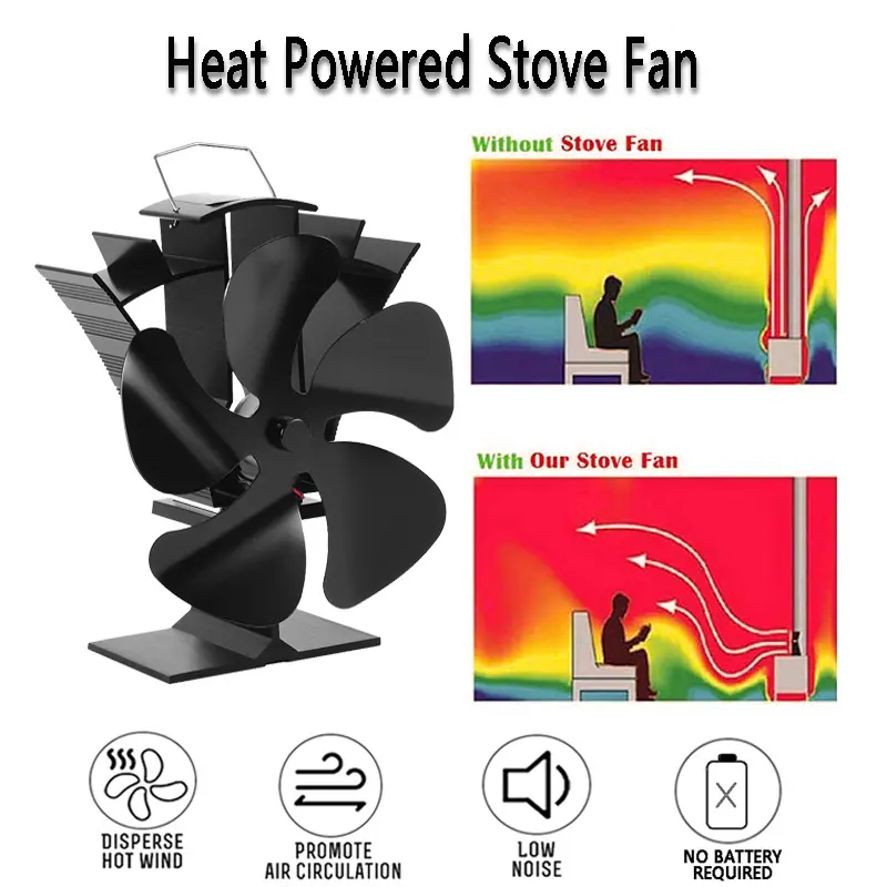 Üstün ısı enerjili soba üst Fan fırın hava üfleyici için ahşap/gaz/pelet soba üst Fan