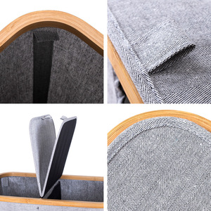 Collapsible <b>Laundry</b> Basket Oxford Cloth Gray Rectangle Foldable Clothes Storage Box - Product Image 3