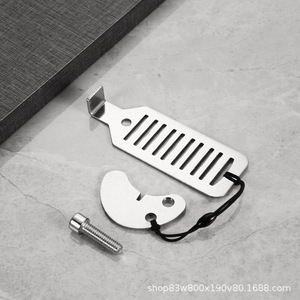 Tope de puerta portátil de acero inoxidable plateado, montaje en suelo, diseño minimalista para seguridad en hoteles y hogares, uso antirrobo - Product Image 4