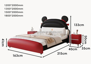 Nuevo diseño Nezha cama <span class=keywords><strong>para</strong></span> niños Popular madera maciza niños <span class=keywords><strong>niñas</strong></span> princesa cama individual lujo lindo <span class=keywords><strong>adolescentes</strong></span> <span class=keywords><strong>camas</strong></span> de cuero suave al por mayor - Product Image 6