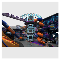 Aire de jeux intérieure pour enfants avec escalade volcanique, système de toboggan tubulaire, tour d'aventure et parcours d'obstacles pour centre commercial