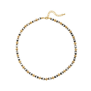 Collar de Cobre Chapado en Oro con Cuentas de Piedra Natural, Diseño Geométrico Bicolor, Joyería Diaria Unisex - Product Image 6