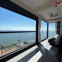Fenêtre électrique en aluminium, vue panoramique large, coupe-vent et étanche pour villa, bâtiment commercial, taille personnalisée