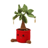 Plante verte réaliste tricotée à la main en laine, pot de plante fini, article de décoration pour la maison, vente directe d'usine