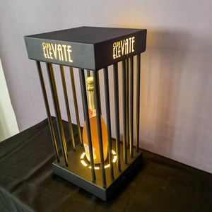 RICHSHINING metallo dorato gabbia led bottiglia presentatore LED bastone fiammeggiante vino inserzione porta bottiglia glorificatore per Nightclub KTV - Product Image 3