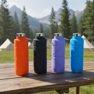 Bouteille pliable en silicone géométrique légère de 700 ml pour les voyages et les activités de plein air - Product Image 2
