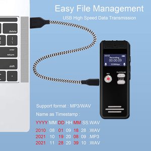 Enregistreur vocal numérique MP3/WAV de <span class=keywords><strong>haute</strong></span> <span class=keywords><strong>qualité</strong></span> 1536kbps Enregistreur de linéarité <span class=keywords><strong>Dictaphone</strong></span> pour conférences Activé par la voix - Product Image 3