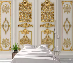 Mural <span class=keywords><strong>de</strong></span> Estilo Real para Dormitorio y Uso en Hoteles, Papel Tapiz <span class=keywords><strong>de</strong></span> Lujo con Relieve Dorado <span class=keywords><strong>de</strong></span> <span class=keywords><strong>Corte</strong></span> Europea, Decoración del Hogar - Product Image 3