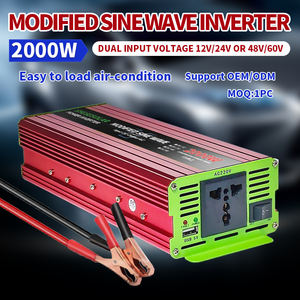 SUYEEGO באיכות גבוהה עמיד DC <span class=keywords><strong>12V</strong></span>/24V ל-AC 110V/220V מהפך ביתי 2kw 3kw מהפך גלי סינוס שונה עם USB - Product Image 2
