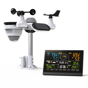Professional 7-in-1 Wireless Weather Station Digital Table <strong>Clock</strong> with Thermo-Hygrometer ABS Material OEM &amp; ODM Supported - Product Image 1