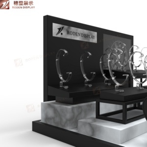 Tùy chỉnh màu đen + đá cẩm thạch màu xám sang trọng đồng hồ hiển thị đứng với đá cẩm thạch kết thúc tùy chỉnh biểu tượng tùy chọn xem đệm (OEM có sẵn) - Product Image 5