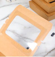 Contenants alimentaires jetables en papier avec fenêtre pour restaurants, traiteurs, boîte à salade personnalisée en kraft