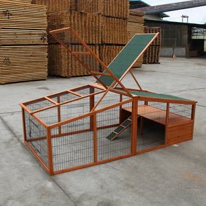 Poulailler ambulant extérieur Cage pour furet et volaille <span class=keywords><strong>Enclos</strong></span> en bois pour lapins avec course spacieuse - Product Image 2