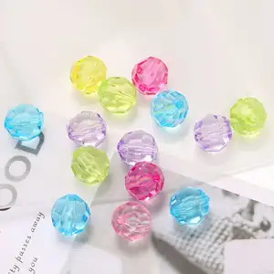 Factory direct sale acrylic transparent 32 flat beads 4-12mm imitation crystal DIY lighting woven bag beaded accessories