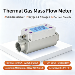 Débitmètre massique thermique en alliage d'aluminium RS485 Modbus 10-4000L/min, capteur de débit haute précision pour oxygène et hydrogène - Product Image 1