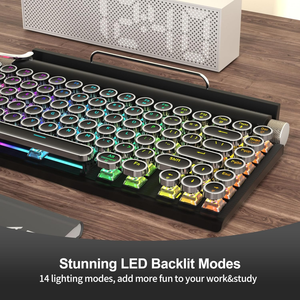 Professional 83 <strong>Keys</strong> Retro Typewriter <strong>Keyboard</strong> Wireless,RGB Mechanical Gaming Vintage <strong>Keyboard</strong> - Product Image 5