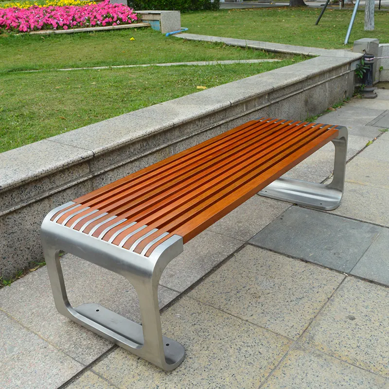 Factory price park furniture metal bench seating wood bench furniture for public area