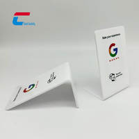 Personalizado NFC Review Menu Stand Código QR Facebook Instagram NFC Stand Blanco Acrílico NFC Con Soporte