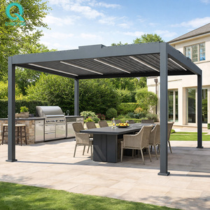Pergola de <span class=keywords><strong>jardin</strong></span> grande <span class=keywords><strong>et</strong></span> à lames orientables en aluminium QINGYING avec côtés - Product Image 1