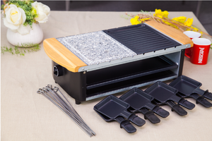 8 pièces détachables en acier au carbone brochettes <span class=keywords><strong>raclette</strong></span> casseroles multifonctions électrique <span class=keywords><strong>Raclette</strong></span> Grill Machine contrôle de la température pour - Product Image 4