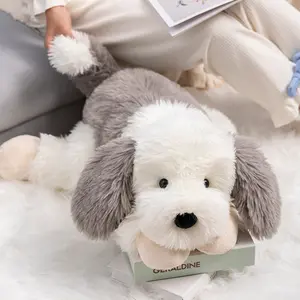 Long Hair Two-color Dog Doll Plush Toy Furry Party Cute Puppy Customized Logo Tag Label Plush Toys