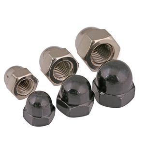 Carbon Steel Black Cap Nuts M4 M5 M6 M8 M10 M12 M36 Hex Head Metric Class 8.8 Standard Nuts - Product Image 1