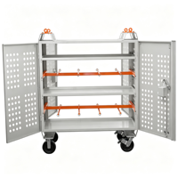 Chariot de chantier mobile robuste pour le stockage de matériaux, industriel, capacité 3000 lbs, avec cage à bobines de fil verrouillable, fabrication OEM, chariot à outils
