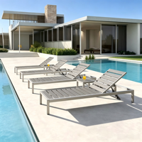 Chaise longue de jardin en aluminium pour piscine extérieure, mobilier de détente, chaise inclinable pour villa de plage et hôtel
