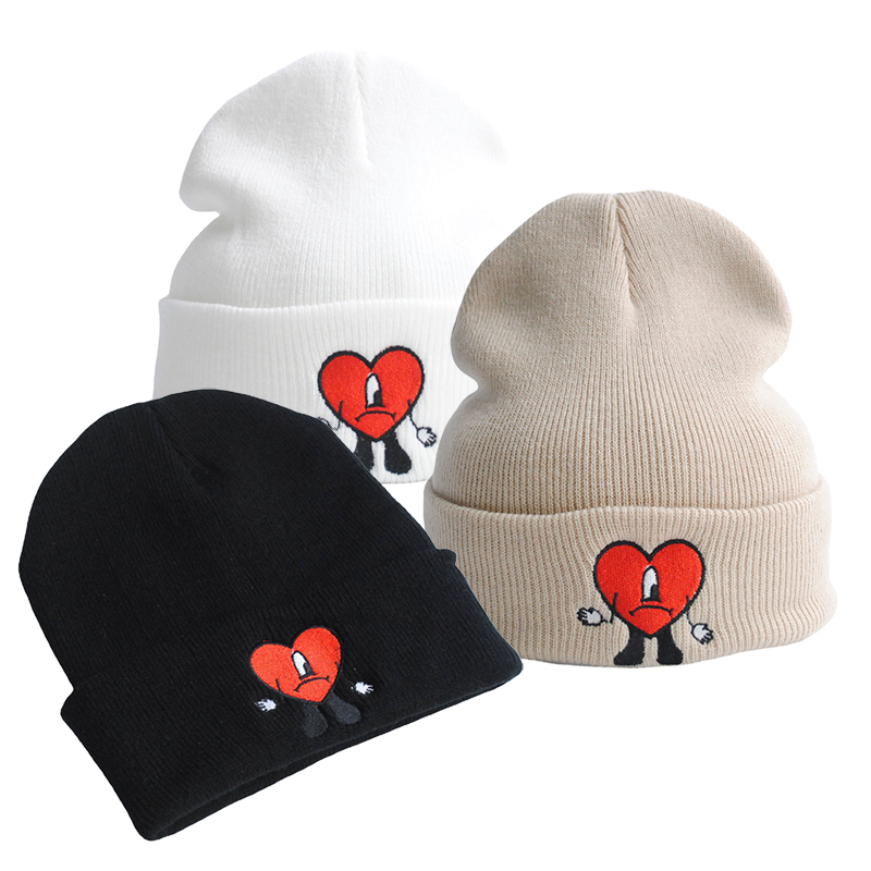 Женские, детские, зимние, осенние шапки в виде плохого кролика, вязаные шапки для влюбленных с этикеткой, плотная, с капюшоном, плохая, милая Панама в виде кролика, Шапка-бини