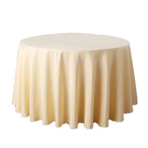 कस्टम गोल टेबल कपड़े शादी के लिए 60 इंच सादे पॉलिएस्टर सोने की - Product Image 2