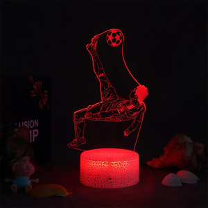 Euro Cup 3D lampe avec télécommande changement de couleur cadeau commémoratif pour les fans de football LED veilleuse pour décor de chambre à coucher - Product Image 2