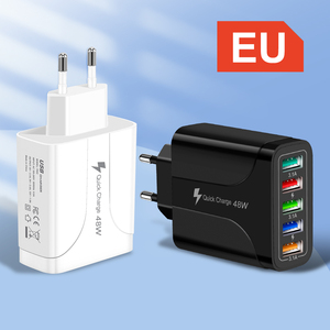 Nuovo Design 2025 Caricatore per Telefono con 5 Porte USB 5.1A QC3.0 Caricatore Rapido da Parete per iPhone 11 13 13Pro Samsung Galaxy Huawei LG <span class=keywords><strong>Lenovo</strong></span> HTC - Product Image 4