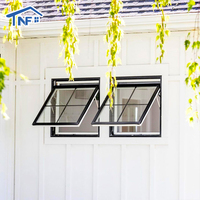 Fenêtres à auvent en aluminium avec dessus en verre, double vitrage, persiennes modernes, insonorisées, certifiées Energy Star, cuisine extérieure