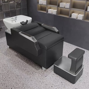 Sillón de lavado de pelo semi-reclinable de cuero sintético, de alta gama y diseño sencillo, especial para barberías y salones de belleza, popular en redes, directo de fábrica. - Product Image 2