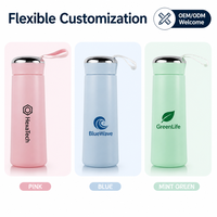 Bouteille d'eau en verre à double paroi de 400ml en borosilicate avec corde portable