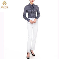 Chemises habillées extensibles à manches longues boutonnées, infroissables, coupe classique, pour le bureau, 100 % coton, pour femmes