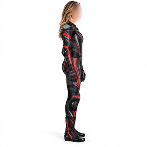 Nouvelle Tendance : Combinaison de Course Monopièce Faite Main (OEM/ODM) – Noir/Rouge – Pour Motard, Robuste et de Qualité Supérieure - Product Image 3